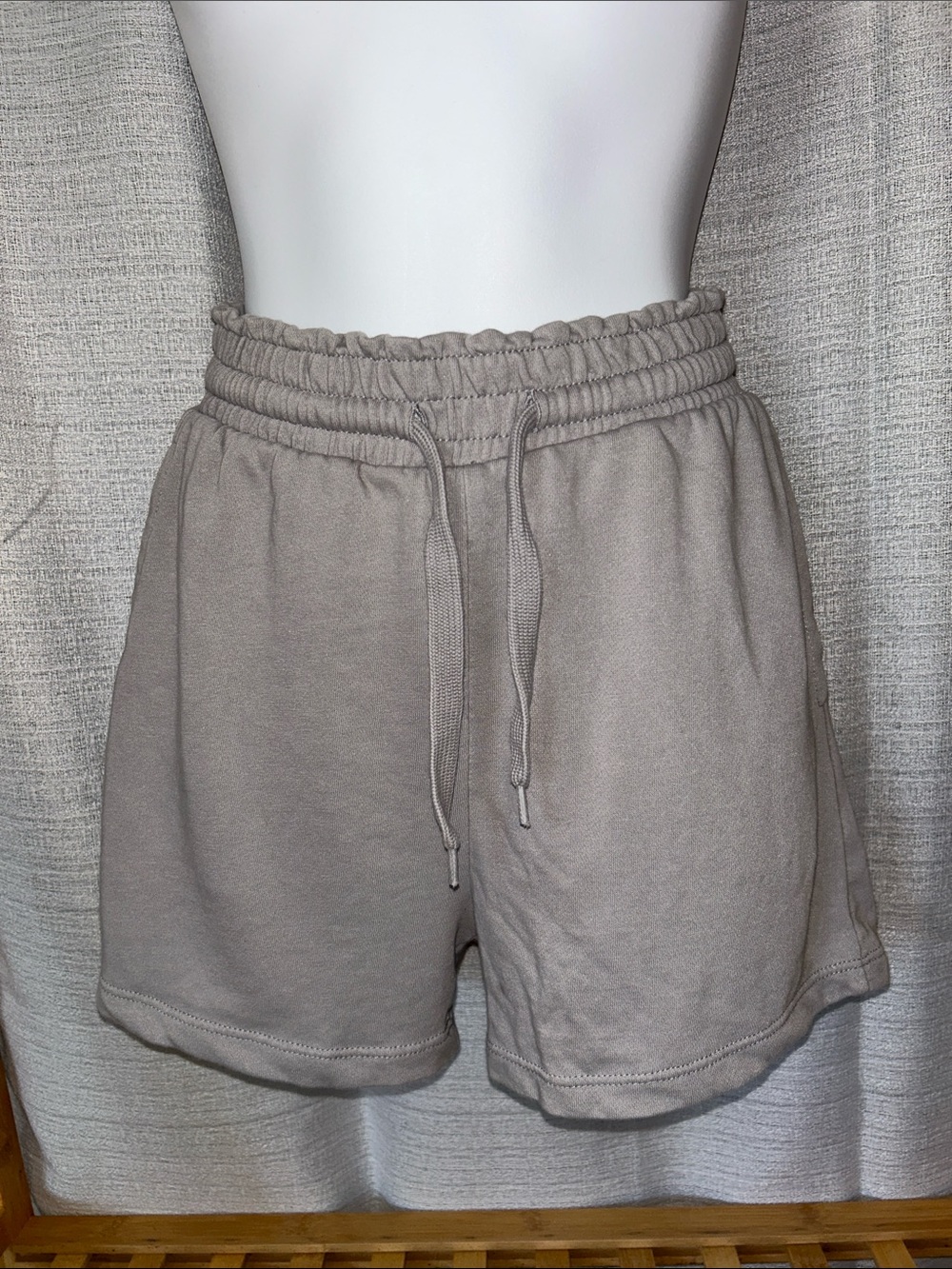 H&M Taupe Drawstring Athletic Shorts